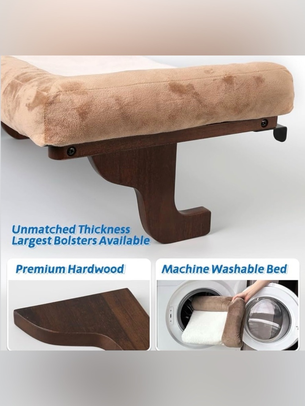 Zakkart | Cat Perch for Window Dark Stained Wood Brown Bed 24''W - Picture 2 of 4